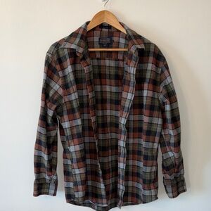Pendleton Plaid Flannel Shirt in Rust, Olive & Black